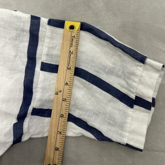 Liabella Italy Women's Oversized Lagenlook Top One Size White Blue Striped - Picture 9 of 14